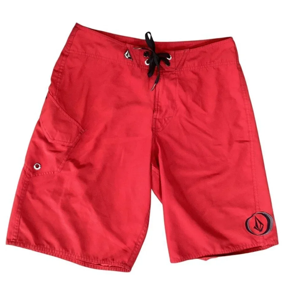 Volcom Board Shorts Swim Trunks Mens 30 Red #100P‎